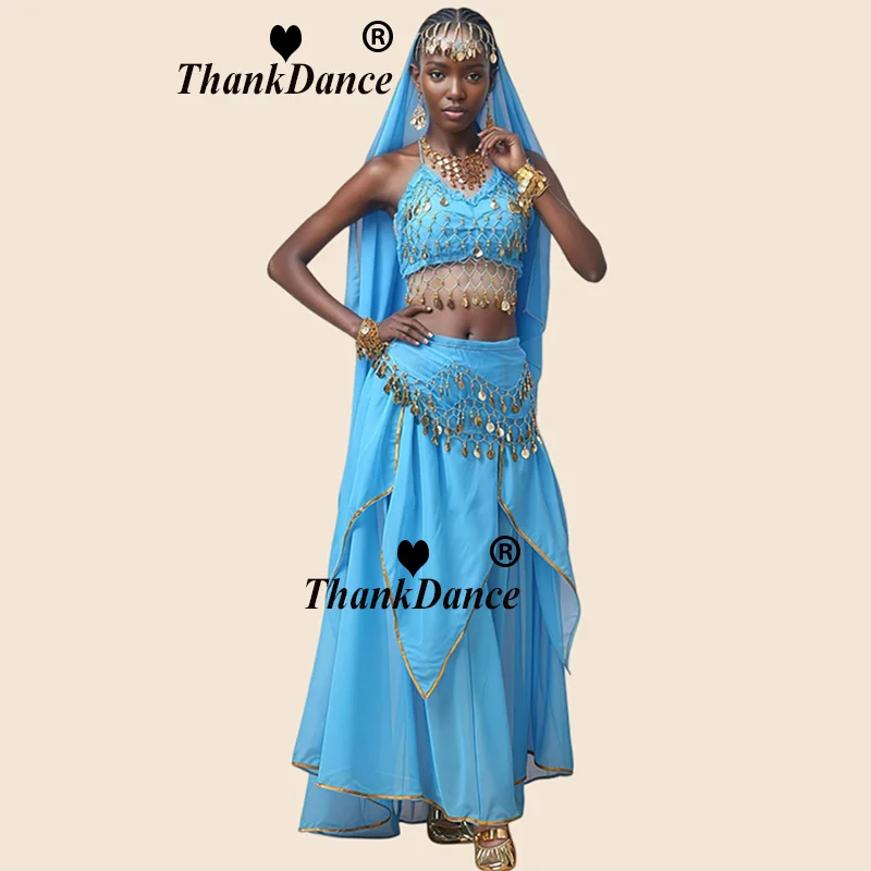 Belly Dance Performance Suit Indian Dance Performance Suit Bollywood Dress Adult Costume Women Oriental Sari Indian Arabic Dance