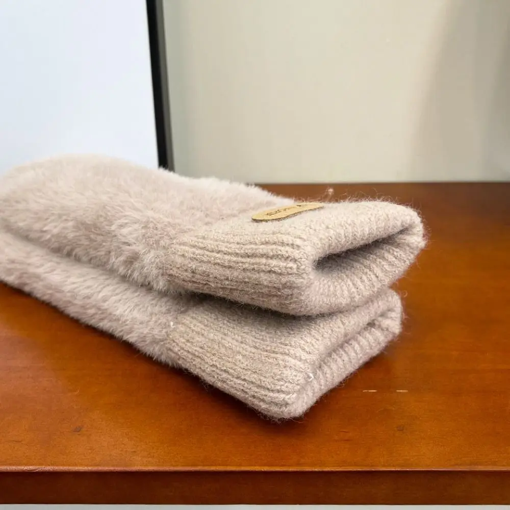 قفازات بسيطة بلون واحد دافئة مقاومة للرياح قفازات كاملة الأصابع على الطراز الكوري قفازات ركوب الدراجات قفازات قيادة الدراجات للفتيات #1