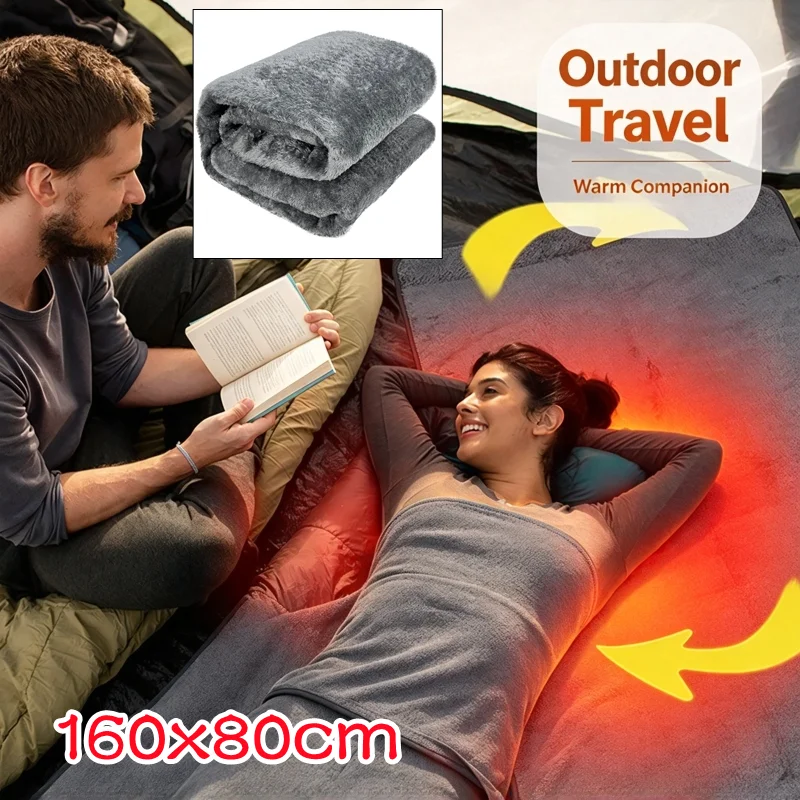 USB Electric Heated Blanket 5V RUse Heated Blanket with 5 Temperature & Timer Settings Overheat Protection Electric Blanket