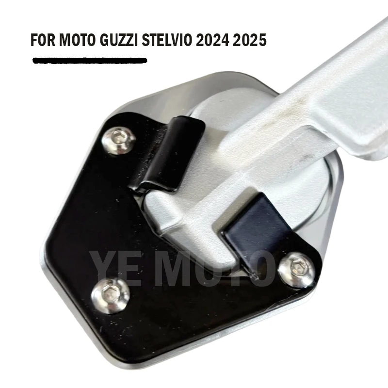 Für MOTO STEL VIO 2024 2025 Motorrad Zubehör Ständer Vergrößern Seite Stehen Verlängerung Unterstützung Pad für Moto Guzzi Stelvio