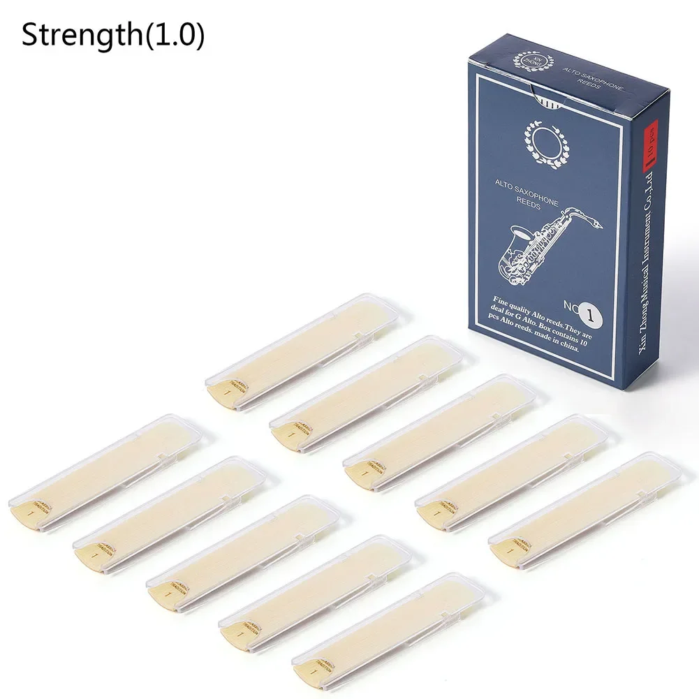 Practical Alto Saxophone Reeds Wooden Naturally Air-dried Stable Sound With Consistent Size 10PCS Alto Saxophone Reeds