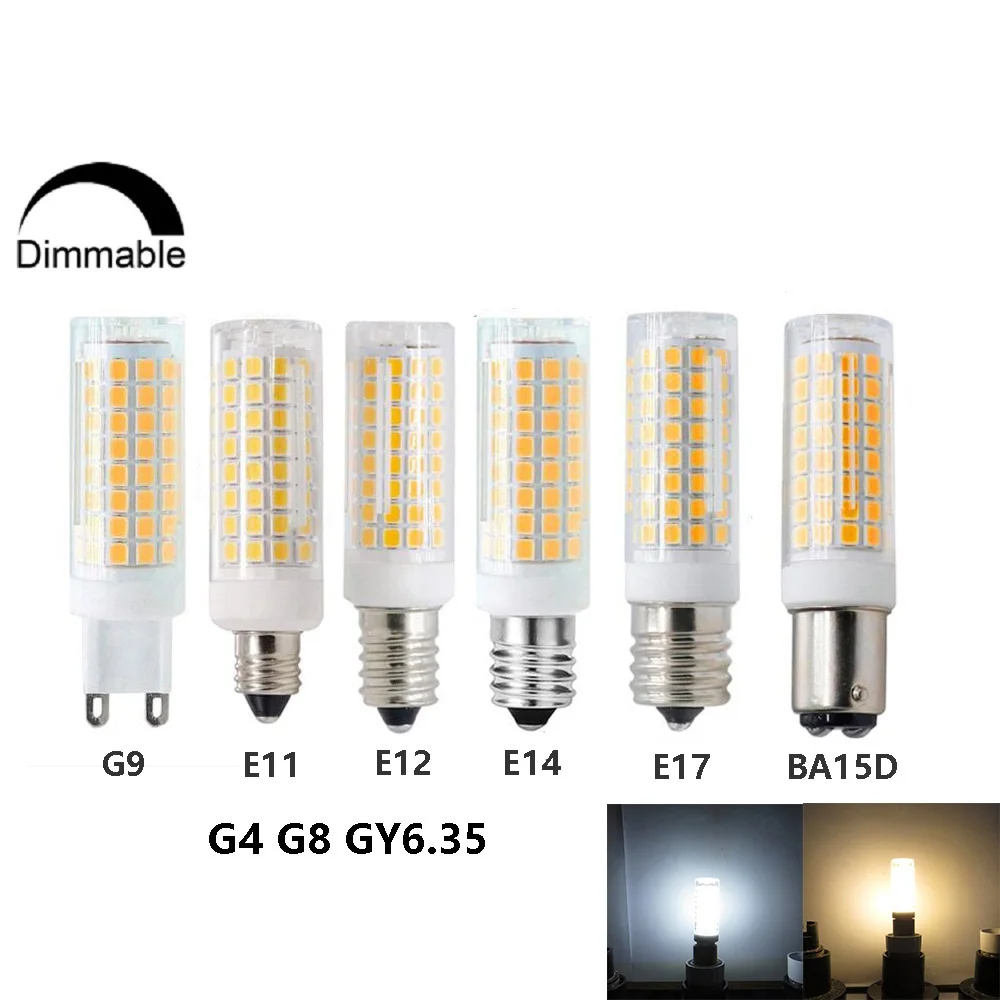 

Led corn Light G9 G4 E11 E12 E14 E17 BA15D G8 GY6.35 10w dimmable Led light AC110V 230V