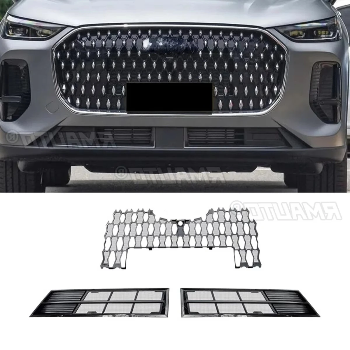 

For Chery Tiggo 8L Car Bumper Grill Decorative Strips Racing Grille Body Kit Front Bumper Grill Exterior Part