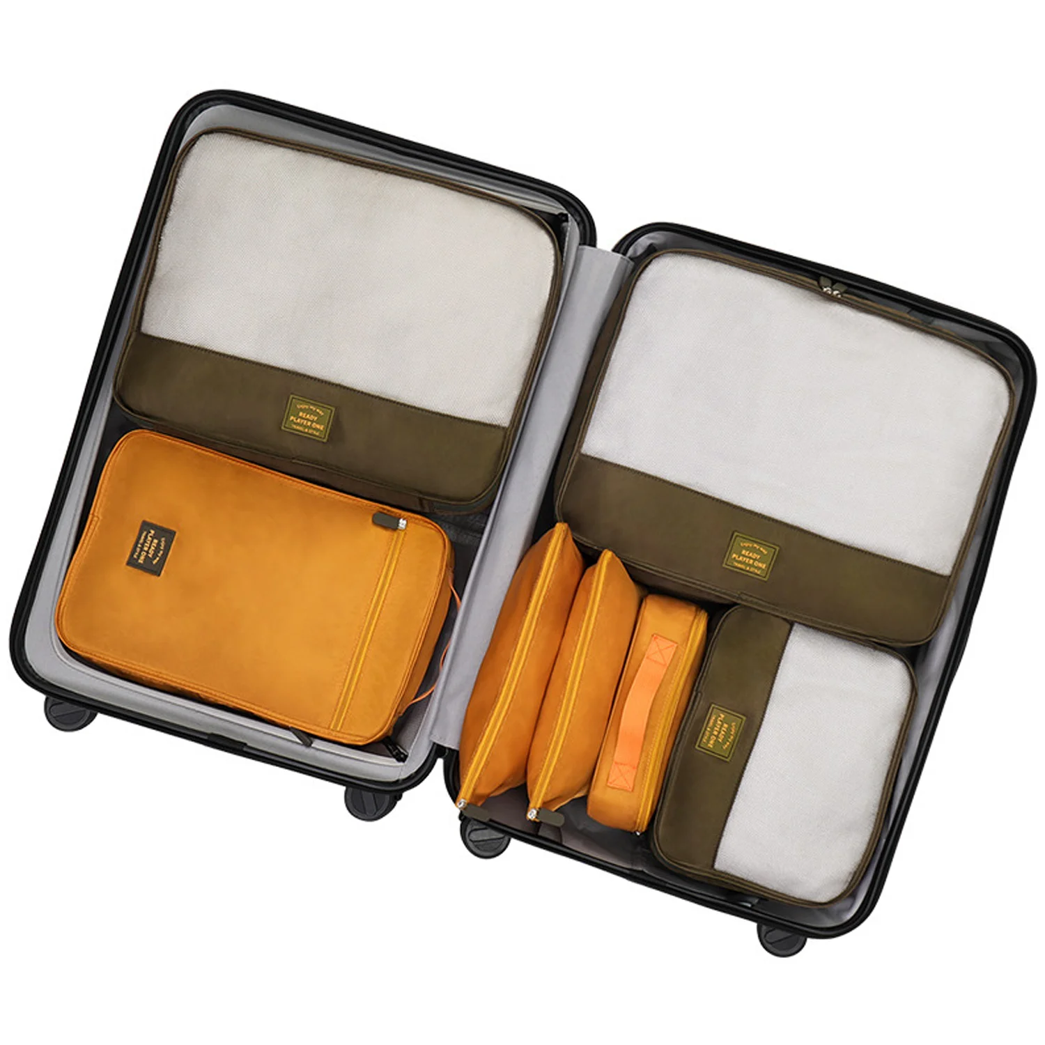 7pcs Travel Packing Cubes Set Clothes Shoe Bag Organizer Luggage Suitcase Accessories Foldable Versatile Lightweight Pouch
