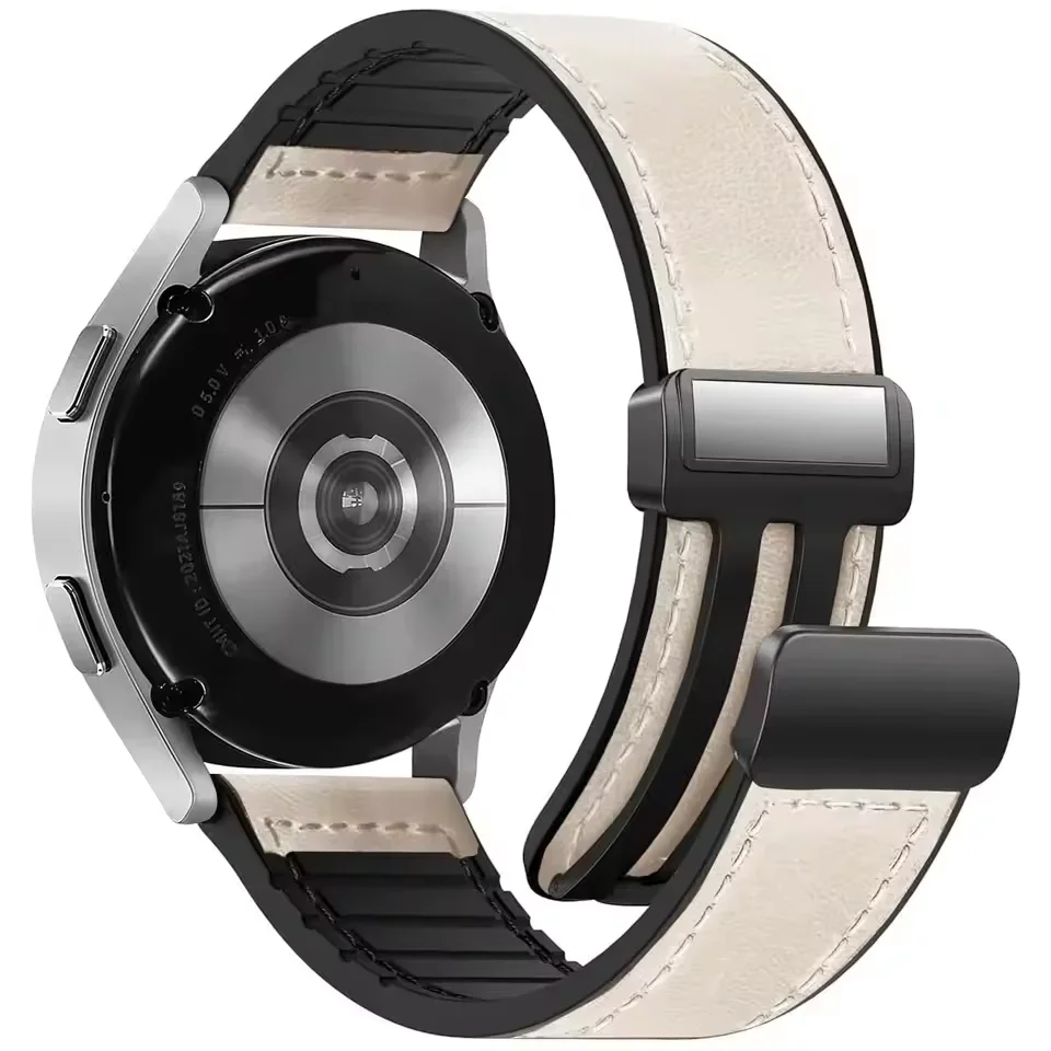22mm 20mm Leather+Silicone Strap For Redmi Watch 5 Active/Lite Magnetic Buckle Bracelet For Huawei Watch GT7/6/Pro/5/4 46mm Belt image 4