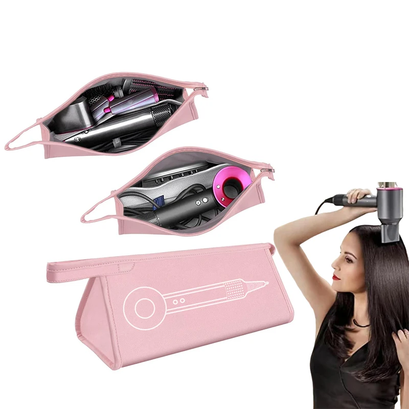 

Hair Dryer Travel Organizer for Dyson PU Protective Zipper Bag Waterproof Curling Hair Dryer Storage Bag Portable Case