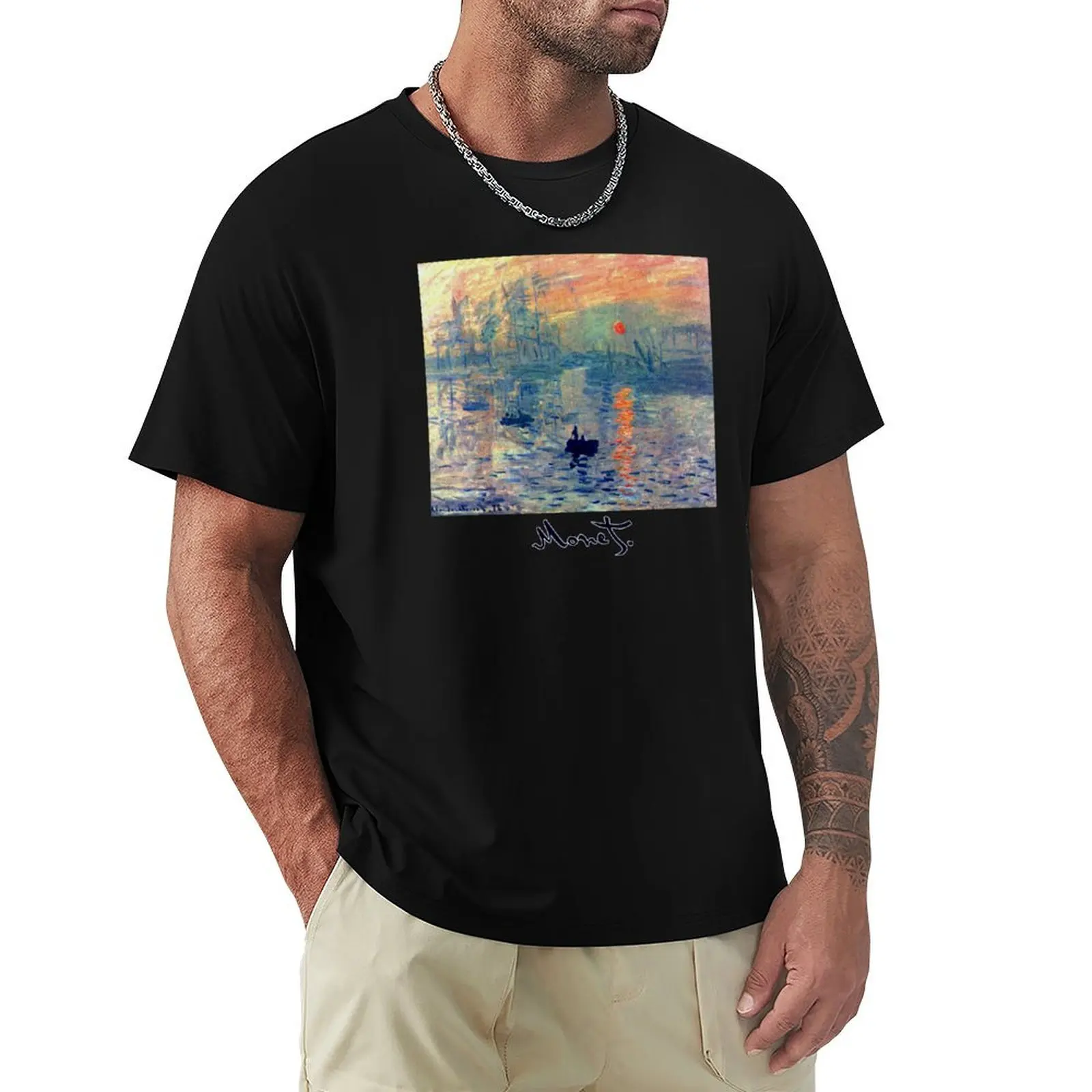 

Monet: Impressions of Sunrise T-Shirt Casual Trendy Streetwear Tee Shirt