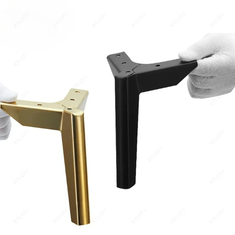 Patas de sofá de 4 piezas para muebles, patas de Metal, negro, dorado, para TV, armario, cama, mesa de centro, escritorio, taburete, silla, 8/10/12/15cm