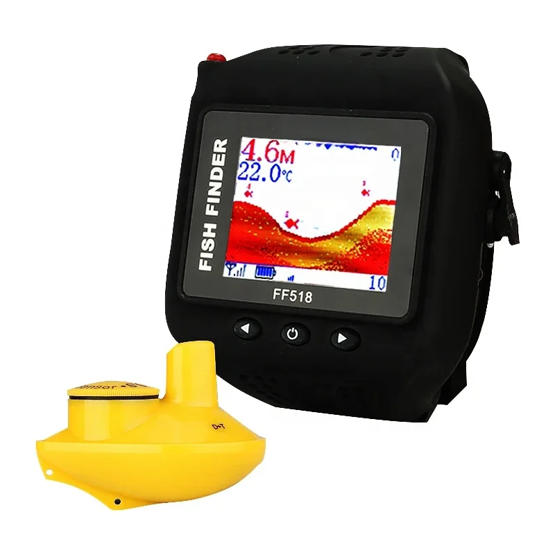 Watch Type Sonar Fish Finder Russian Version Sonar Wireless / clock Colored Display with RU EN User Manual