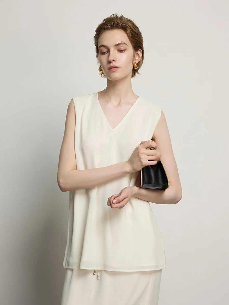 

Универсальная юбка-миди с V-образным вырезом и модный летний топ для женщин: дышащая, легкая, из шифона, для офиса и свиданий