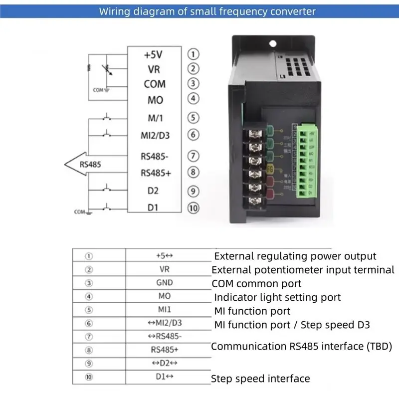 ABXF-Small Simple English Version Universal Frequency Converter Single Phase 220V To Three Phase 220V Motor RS485 Support