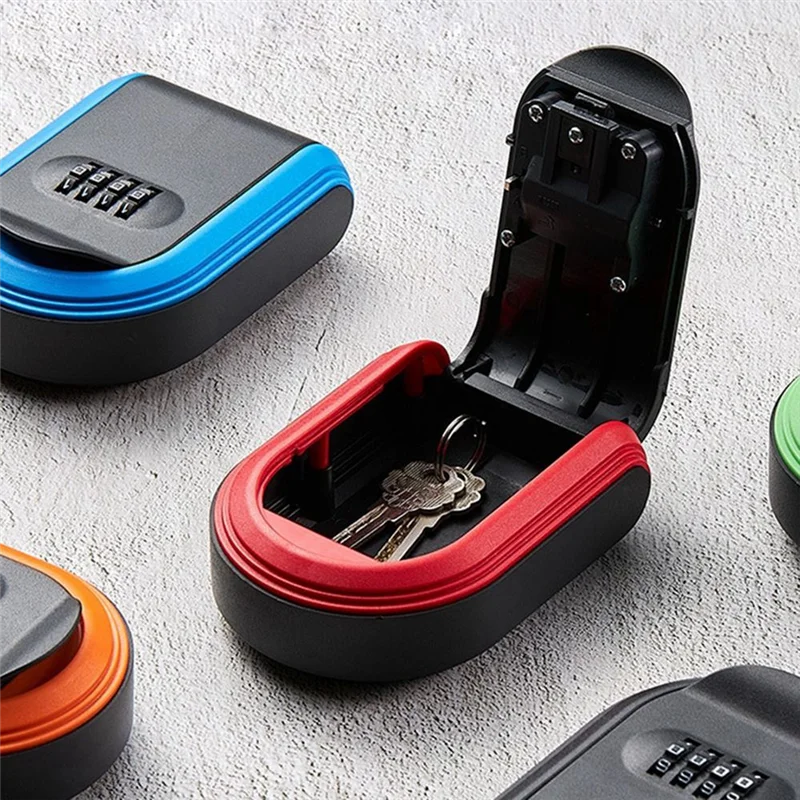 خزنة المفاتيح مانعة لتسرب الماء مكونة من 4 أرقام في الهواء الطلق مفتاح الأمن حقيبة للتخزين مفتاح اقفال الصناديق الحائط دائم ، أسود وأخضر