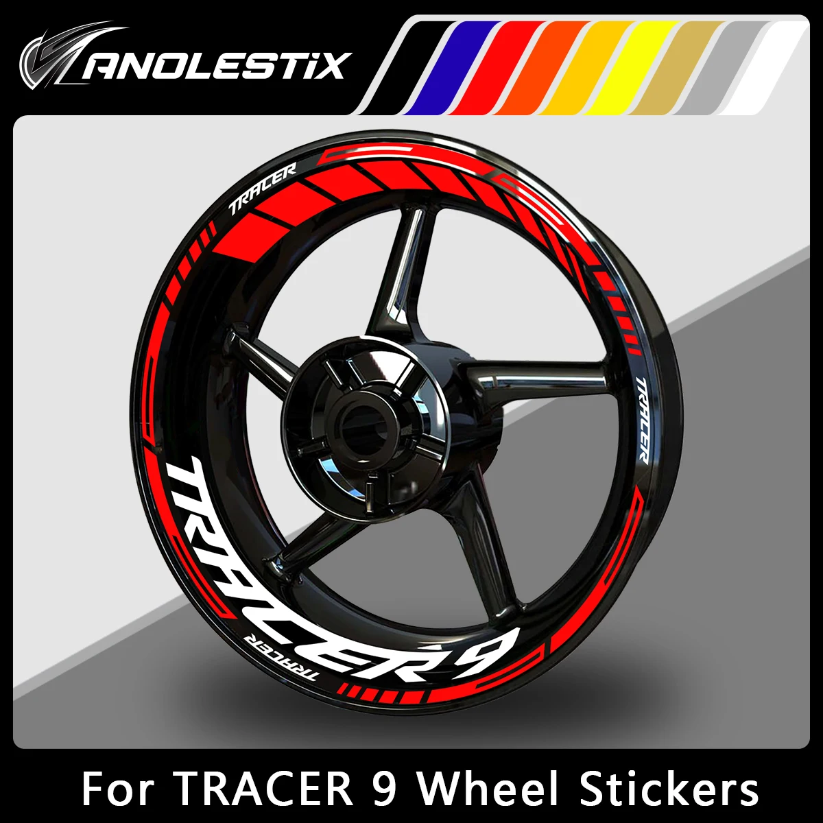 

AnoleStix Reflective Motorcycle Wheel Sticker Hub Decal Rim Stripe Tape For YAMAHA TRACER9 TRACER9GT