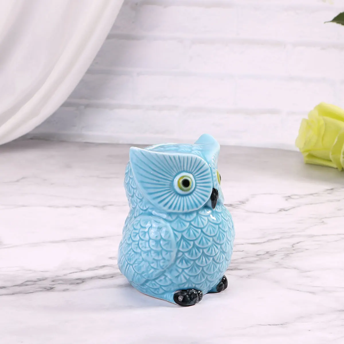 

1Pcs Cute Ceramic Owl Money Box Child Coin Bank Holder Fun Saving Jar for Kids Cartoon Home Decoration Ornament
