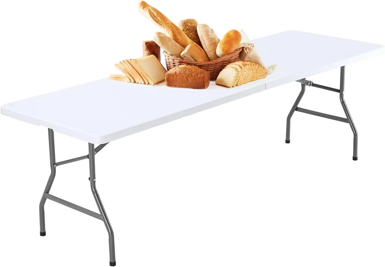 

Складной стол для пикника 8 футов, легко складывается и хранится, портативный стол для кемпинга, пикника, обедов, вечеринок, кухни, улицы и дома, с сумкой для переноски