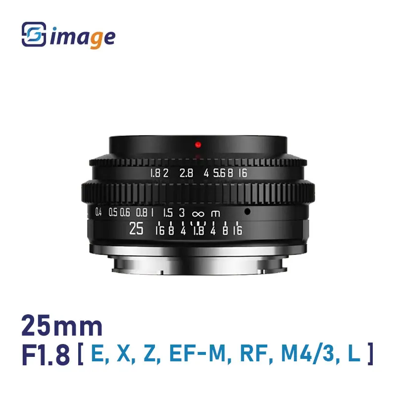SGimage-عدسة بورتريه ثابتة للكاميرا ، سوني ه ، فوجي إكس ، كانون RF ، way ، M4 ، 3 ، Nikon Z ، لايكا ، سيغما ، باناسونيك L كاميرات محمولة ، 25 ، F1.8