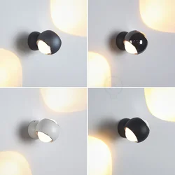 Nordic bedroom bedside light, luxurious, minimalist lens, double-sided small spot light, minimalist living room background wall