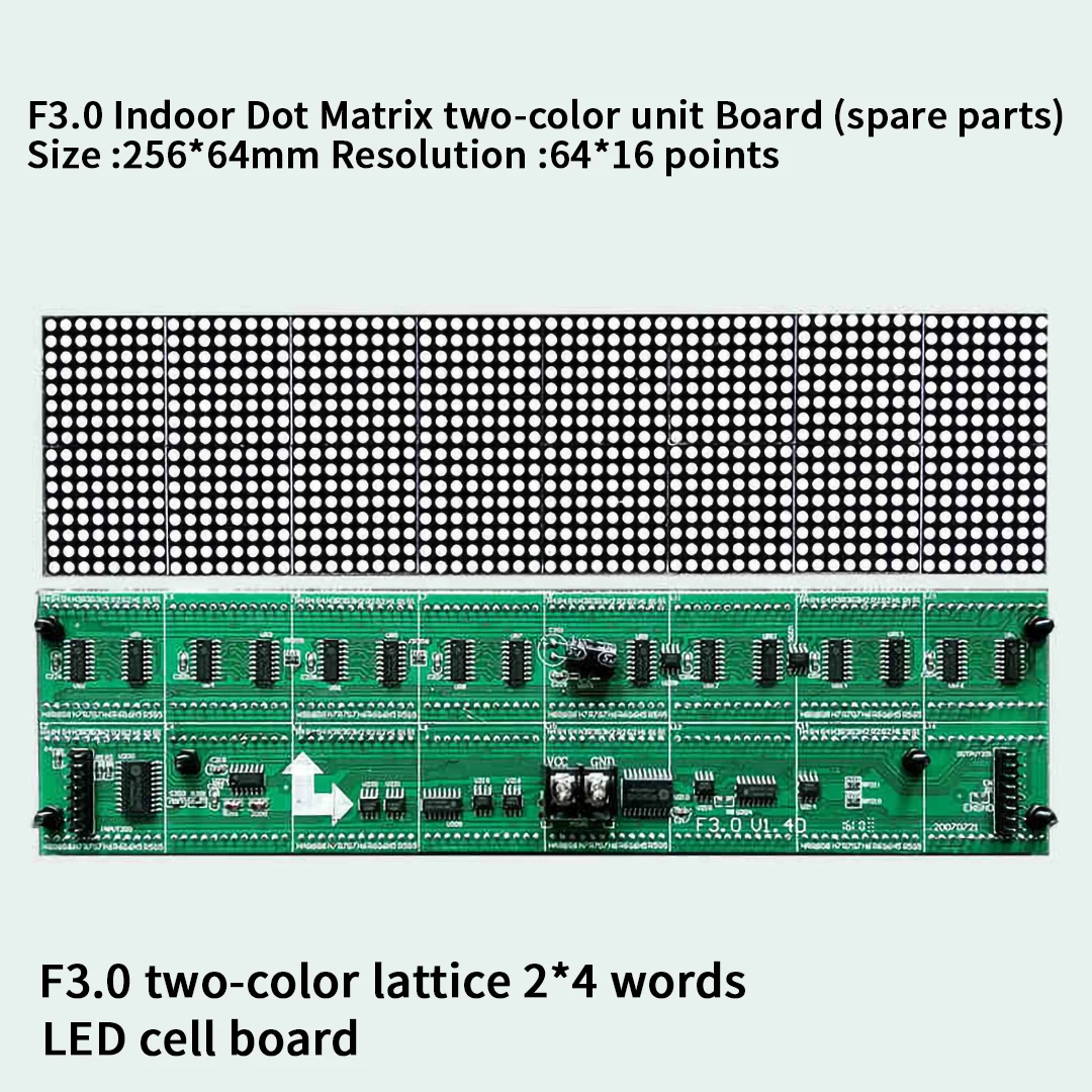 Módulo LED de doble Color con entramado Led de matriz de puntos F3.0 para instalar pantalla LED 256*128mm 64*32 píxeles pantalla LED interior