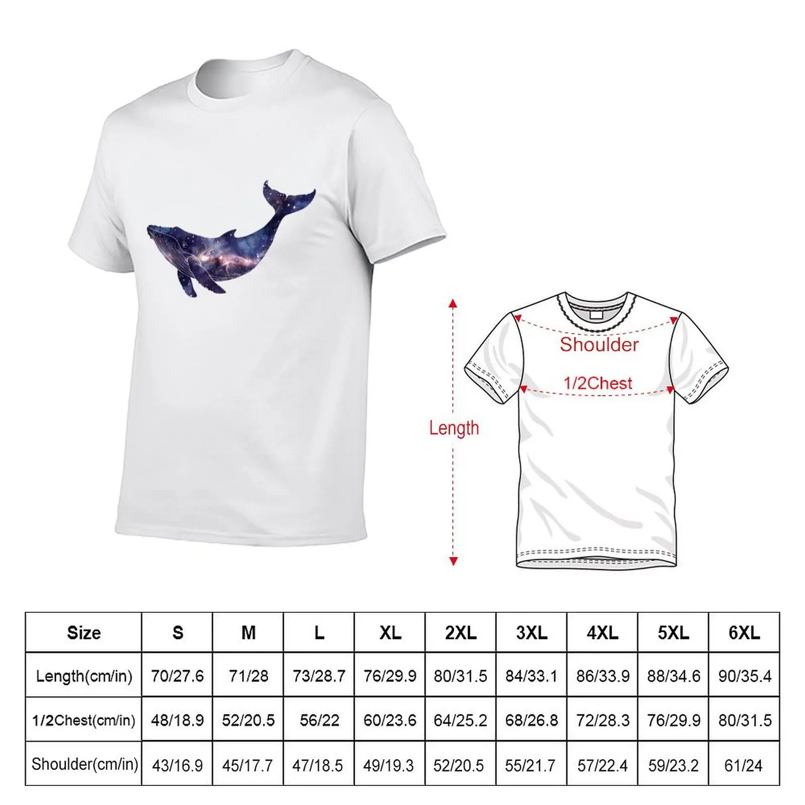 Camiseta Galaxy Space Whale, camiseta informal para hombre, camisetas de marca de lujo de alta calidad