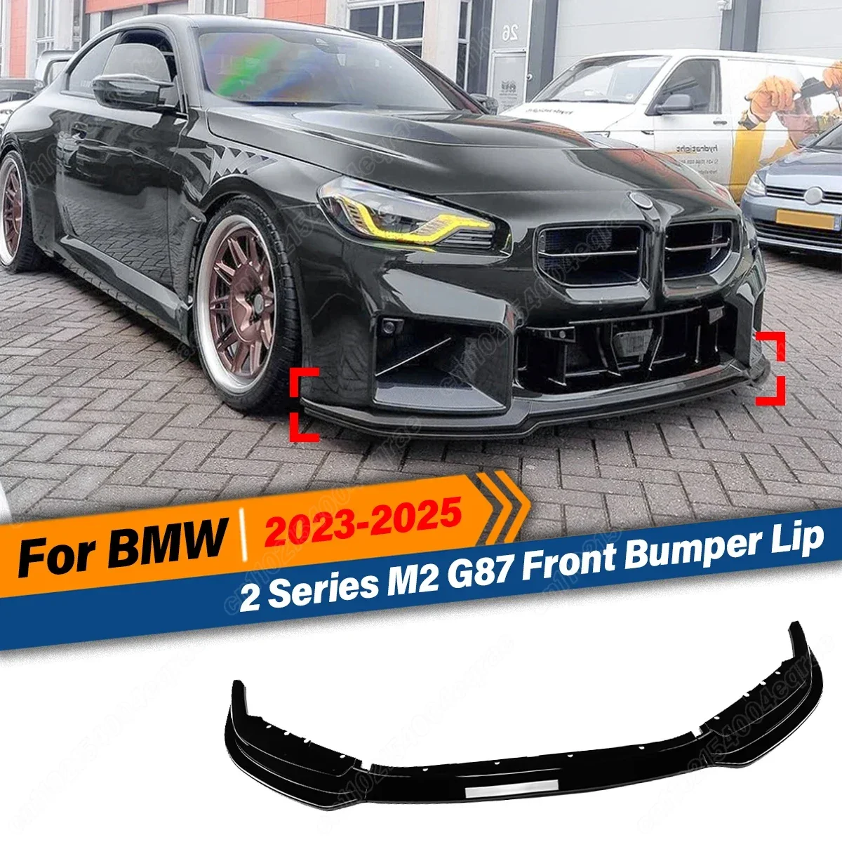 

For BMW 2 Series M2 G87 2023 2024 2025 Front Bumper Lip Splitter Spoiler Diffuser Guard Protector Car Decor Accessories BodyKit