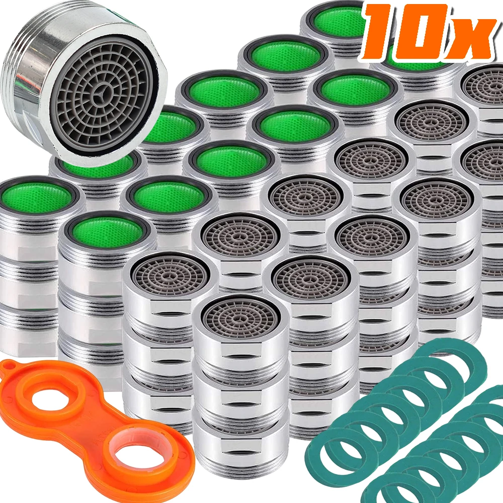 

10PCS Faucet Aerator Set Insert Nozzle Thread Tap Replaceable Water Saving Bubbler Filter Kitchen Faucet Strainer with Wrench