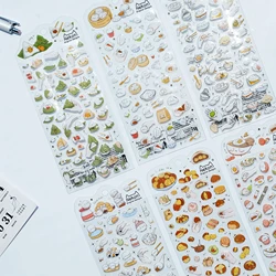 China Traditional Foods Stickers Scrapbooking Lovely Dumpling Noodle Transparent Journal Sticker Aesthetic DIY Craft Supplies