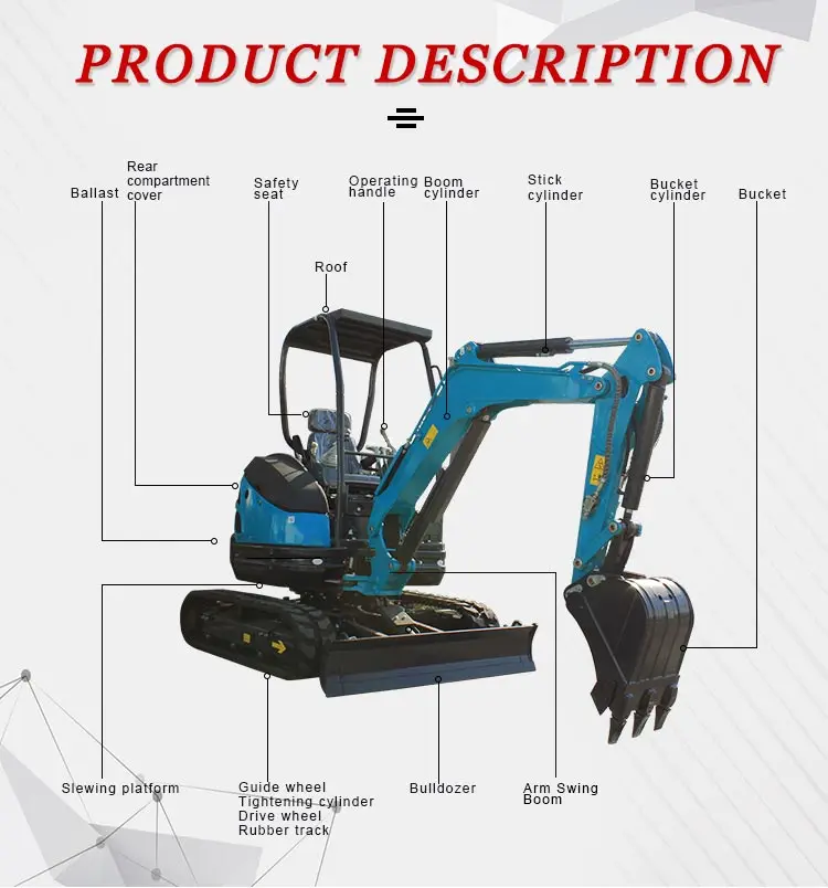 China Hot Sailing Mini Excavator Kubota With D722 Motor/Multifunction Garden Diy Machinary Factory Price