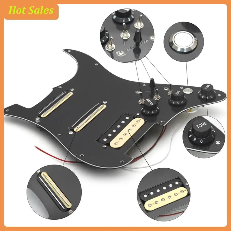 

AA05 SSH-Coil Splitting Electric Guitar Pickguard 2 Mini Humbucker + 1Humbucke+Silence Switch Loaded Prewired Scratchplate B Dur