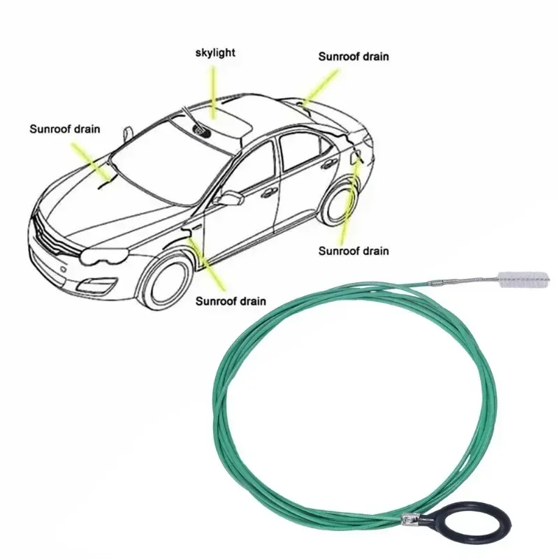 Escova de limpeza de buraco de drenagem de carro flexível clarabóia tubo de drenagem escova acessórios de lavagem de carro ferramentas de limpeza de draga de drenagem de teto solar