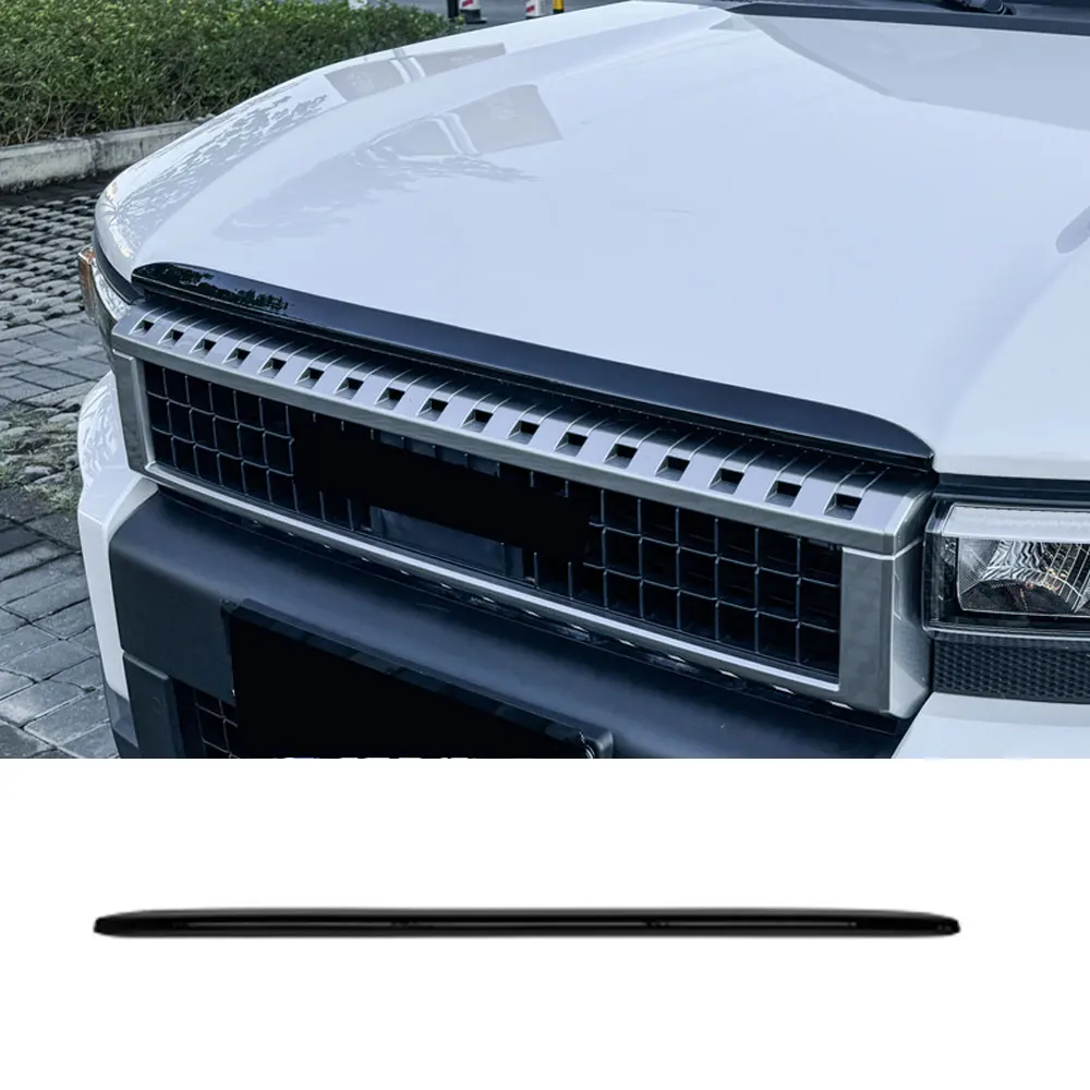 

For Toyota Land Cruiser 250 Prado LC250 2024 Car Exterior Front Hood Bonnet Grille Lip Molding Cover Trim ABS Accessories