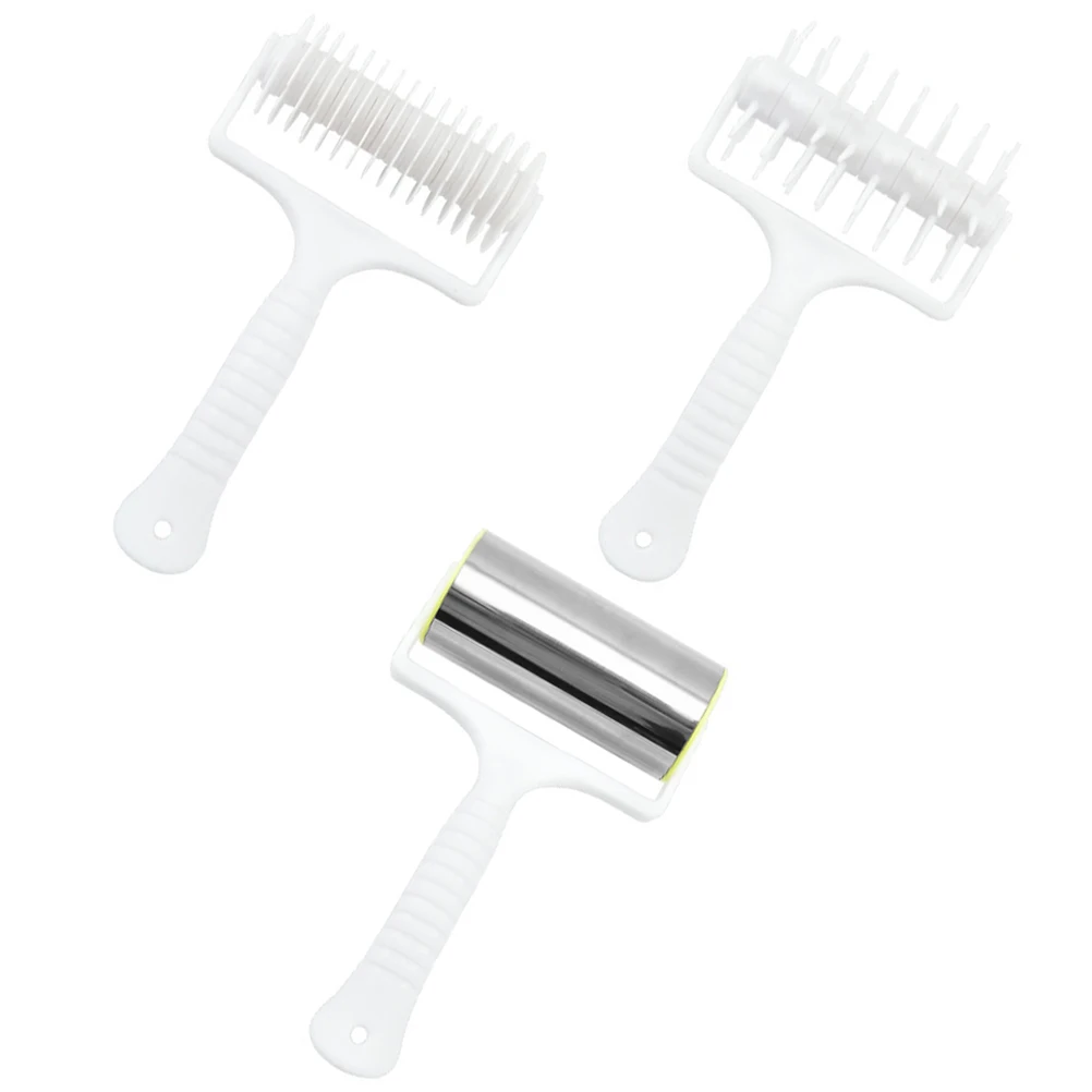 

3 Pcs Tools Kit Dough Roller Pastry Needle Wheel Smooth Surface Pastry Needle Wheel Easy Clean Bake Kitchen Tool