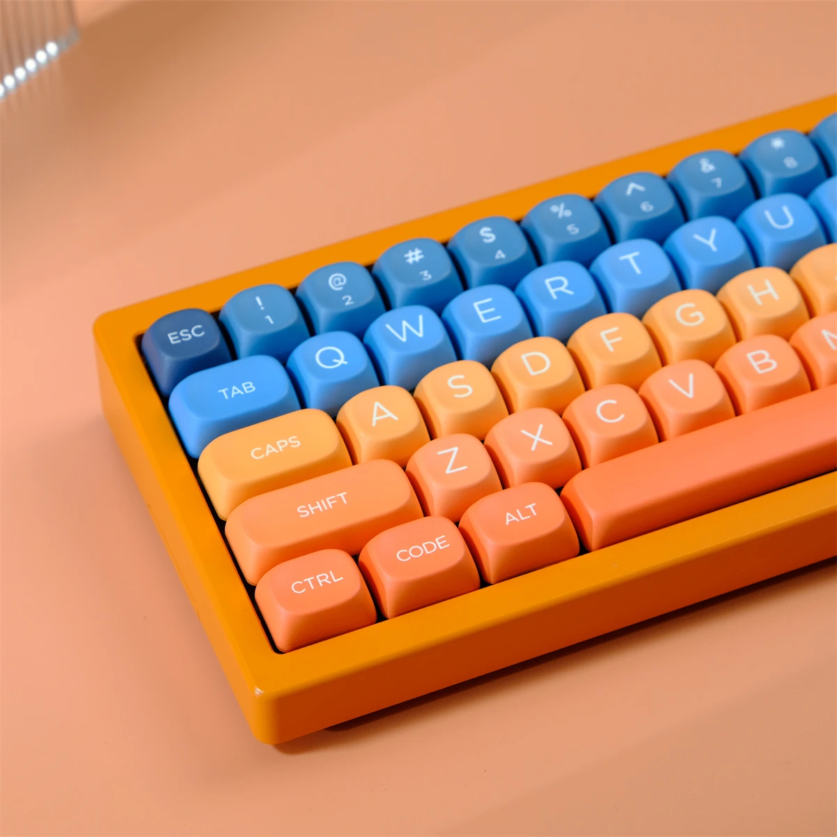 Gradient Color Skyline 126 Keys PBT Keycaps Five-sided Sublimation MOA Profile Keycaps For MX Switches Mechanical Keyboard