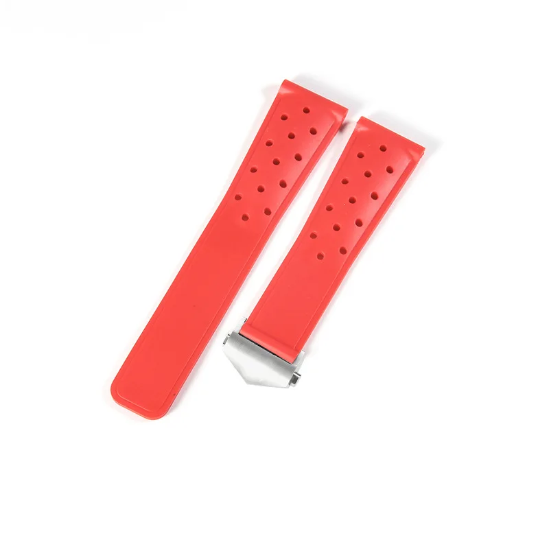 Ademende المطاط Horlogeband 20/22 مللي متر لحزام العلامة Heuer F1 Caz201 Waz2113 Caz1010 شارة ستالين Vouw Gesp #5