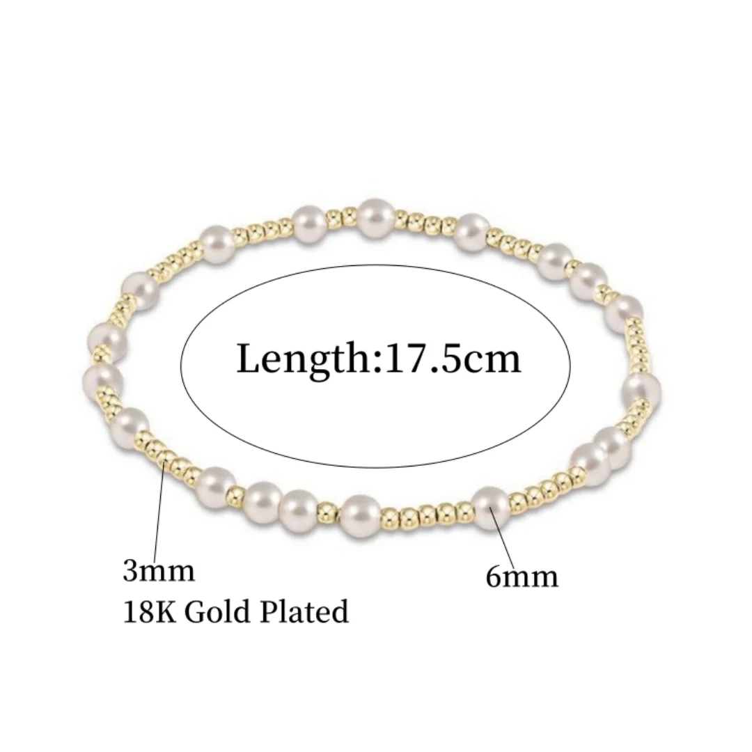 Christian Cross Bracelet 18K Gold Plated Beads Stackable Shell Pearl Jewelry for Women Summer Beach Gift for Her Boho Bracelets