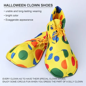Giày chú hề Halloween dành cho người lớn, phụ kiện trang phục unisex, bữa tiệc ưa thích, nguồn cung cấp sự kiện, trang bìa người lớn, hải quan hài, 1 cặp 10 chú hề dành cho người lớn bán hàng bán hàng chính - №4