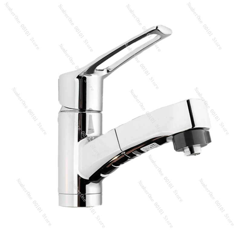 Single-Hole Pull Basin Faucet Hot and Cold Pull Sprinkler Energy-Saving Faucet Single Handle