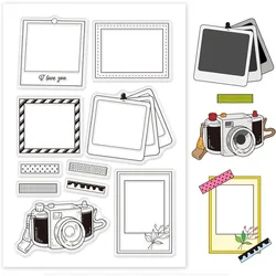 1 arkusz ramka na zdjęcia przezroczyste znaczki przezroczysta pieczęć silikonowa do tworzenia kartek dekoracje i DIY Scrapbooking 16x11x0.3cm