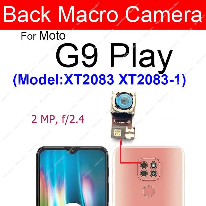 Rear Front Facing Main Camera For Motorola Moto G9 G9 Plus G9 Play G9 Power Small Back Camera Module Reapir Parts