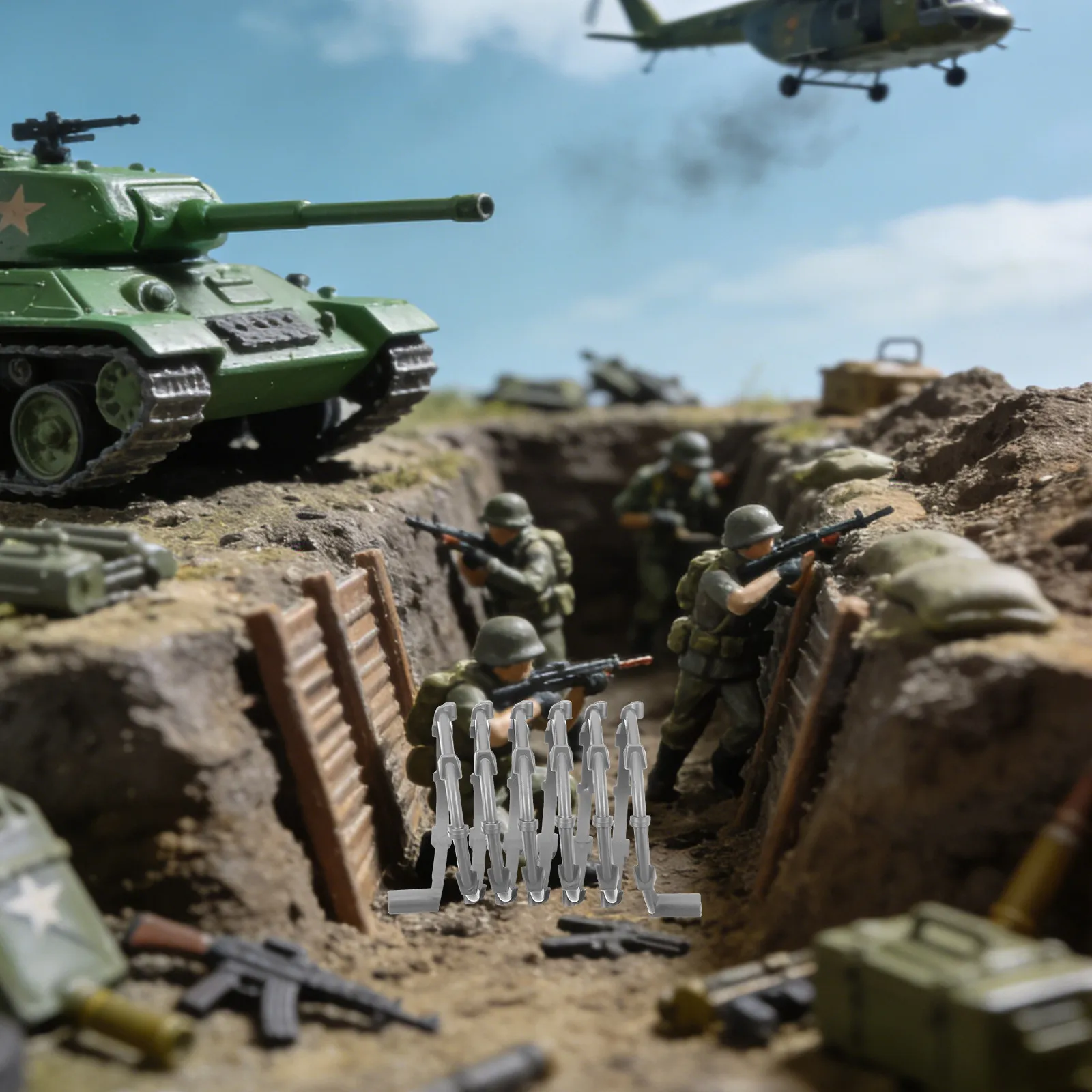 

30Pcs Military Scene Miniature Barbed Wire Fence Coil Springs Plastic Barricade Wire Mesh Panels War Diorama Obstacle Set