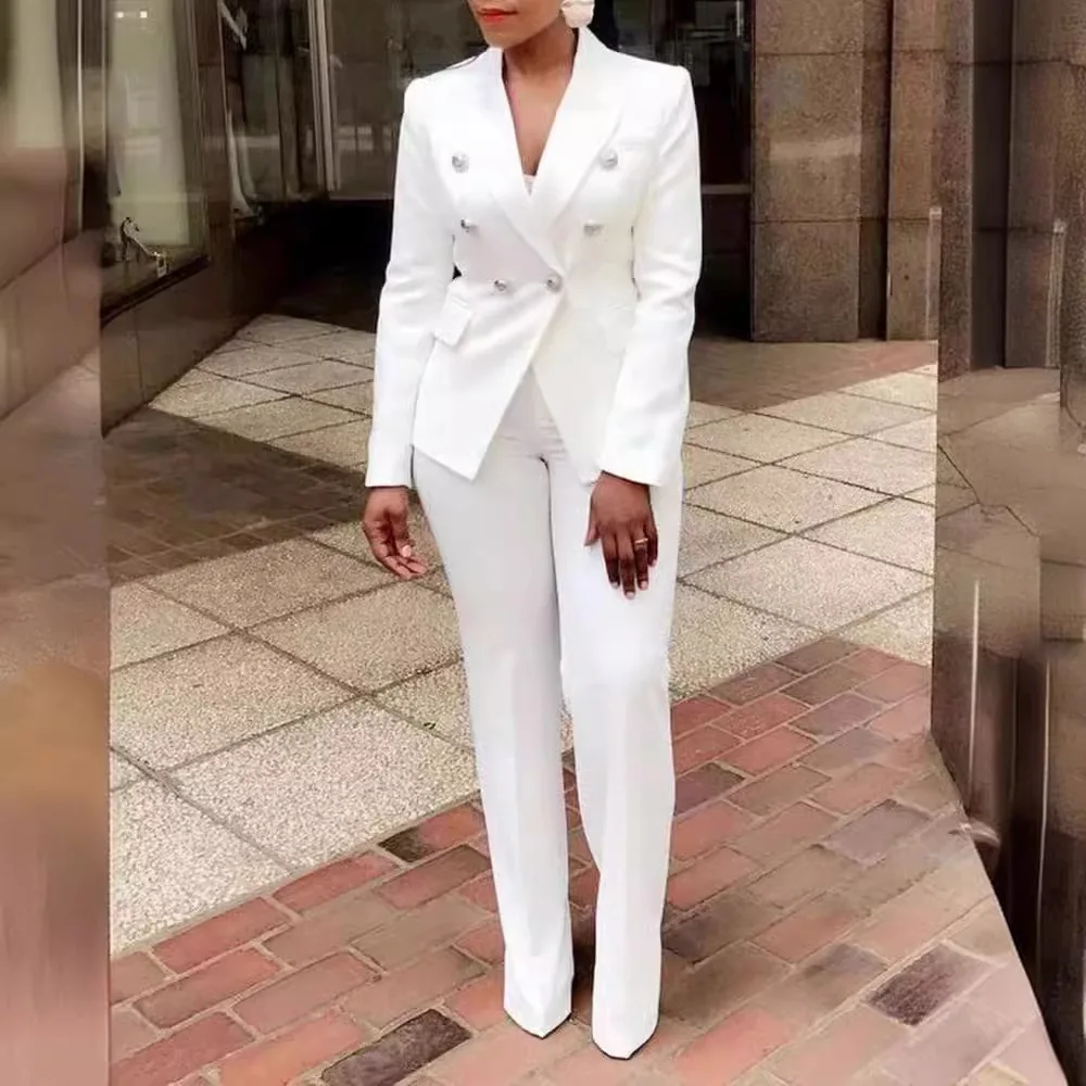 New women's solid colour small pieces of suit long-sleeved jacket trousers suit temperament commuter two-piece suit
