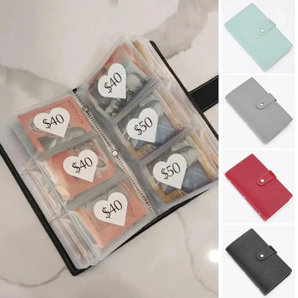 Libro de Desafío de Ahorro, organizador de sobre de efectivo a prueba de agua, carpeta de ahorro de dinero, tamaño A5, 96 sobres, planificador para 5050