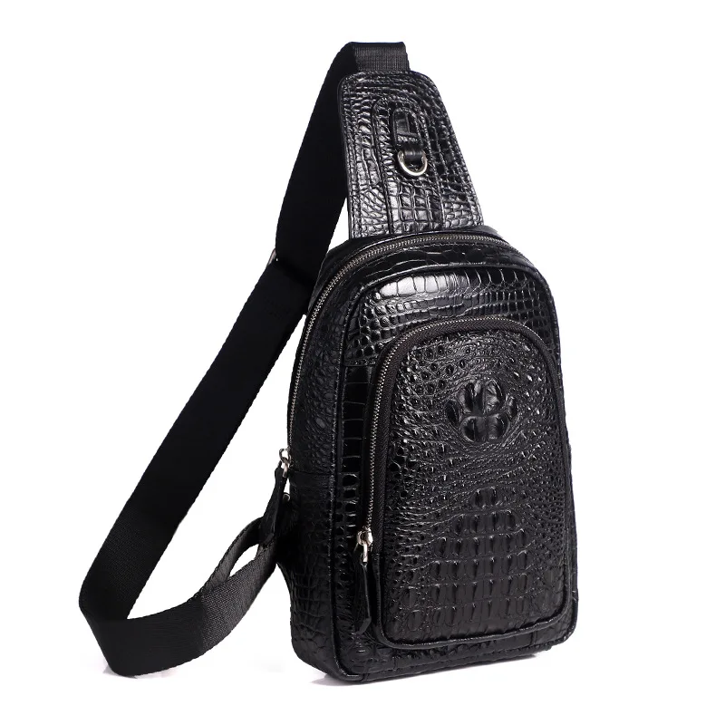 Echt leder neue Männer große Kapazität Brusttasche hochwertige Single Shoulder Messenger Handtaschen Cross body Luxus Mini Rucksack