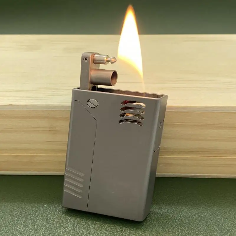 1Pc New Titanium Alloy Mechanical Kerosene Lighter Personalized High-End Gift Edc Tool