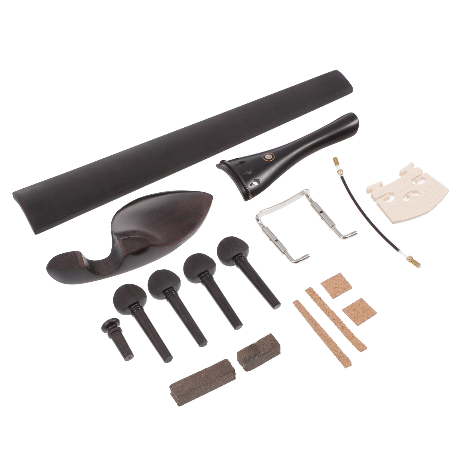 

Violin Accessories Ebony 4/4 Practical Supplies Kit Maple Wood Piano Code Cork Included Durable Hardwood Set for Violin
