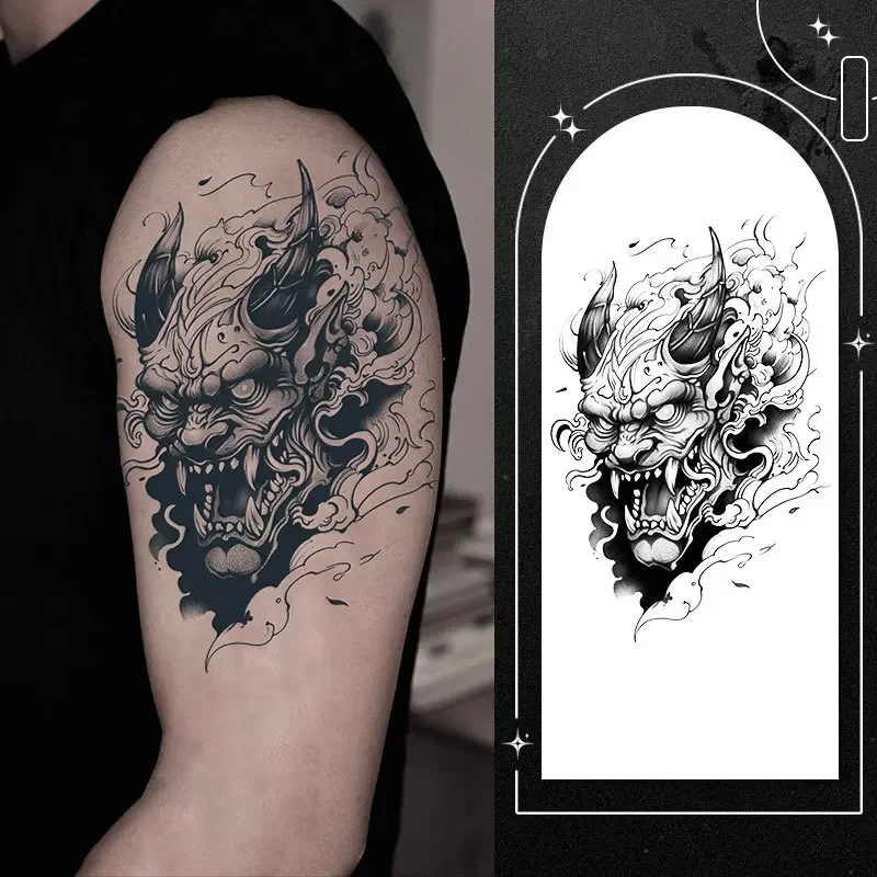 Ghost Head Evil Herbal Juice Tattoo Stickers Semi Permanent Arm Lasts 15 Day Male Female Cool Art Fake Tattoo Tatouage Ephemere