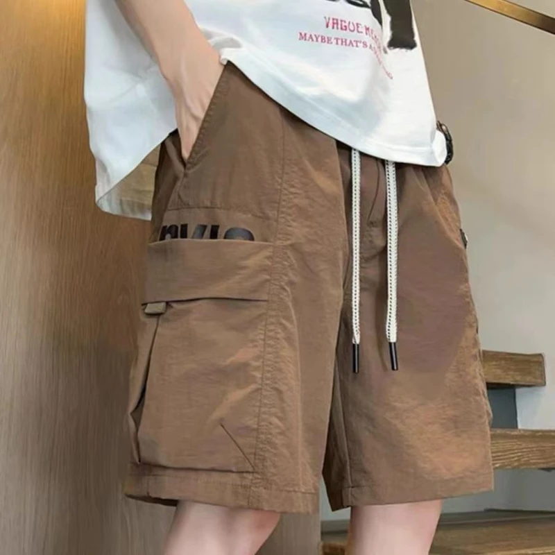 

Летняя мужская рабочая одежда, шорты с 5 точками, повседневные спортивные модные брюки с карманами и 5 точками, спортивный стиль, свободный американский стиль