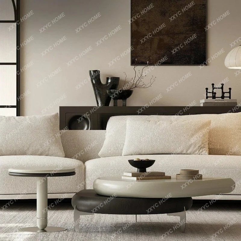 XX Great discounts  minimalist rotating coffee table combination special-shaped living room home light luxury high