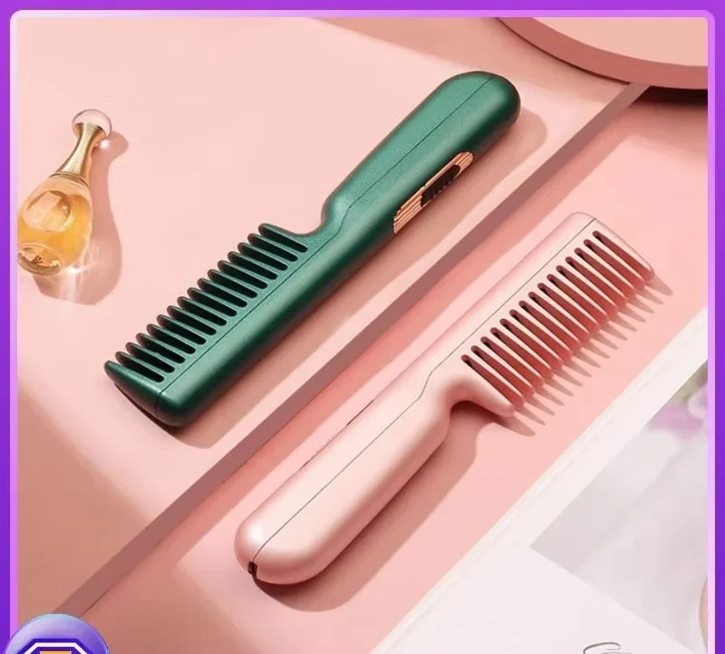 

Wireless Hair Straightener Comb USB Charging Multifunctional Stylish Mobile Heat Comb for Curling And Straightening
