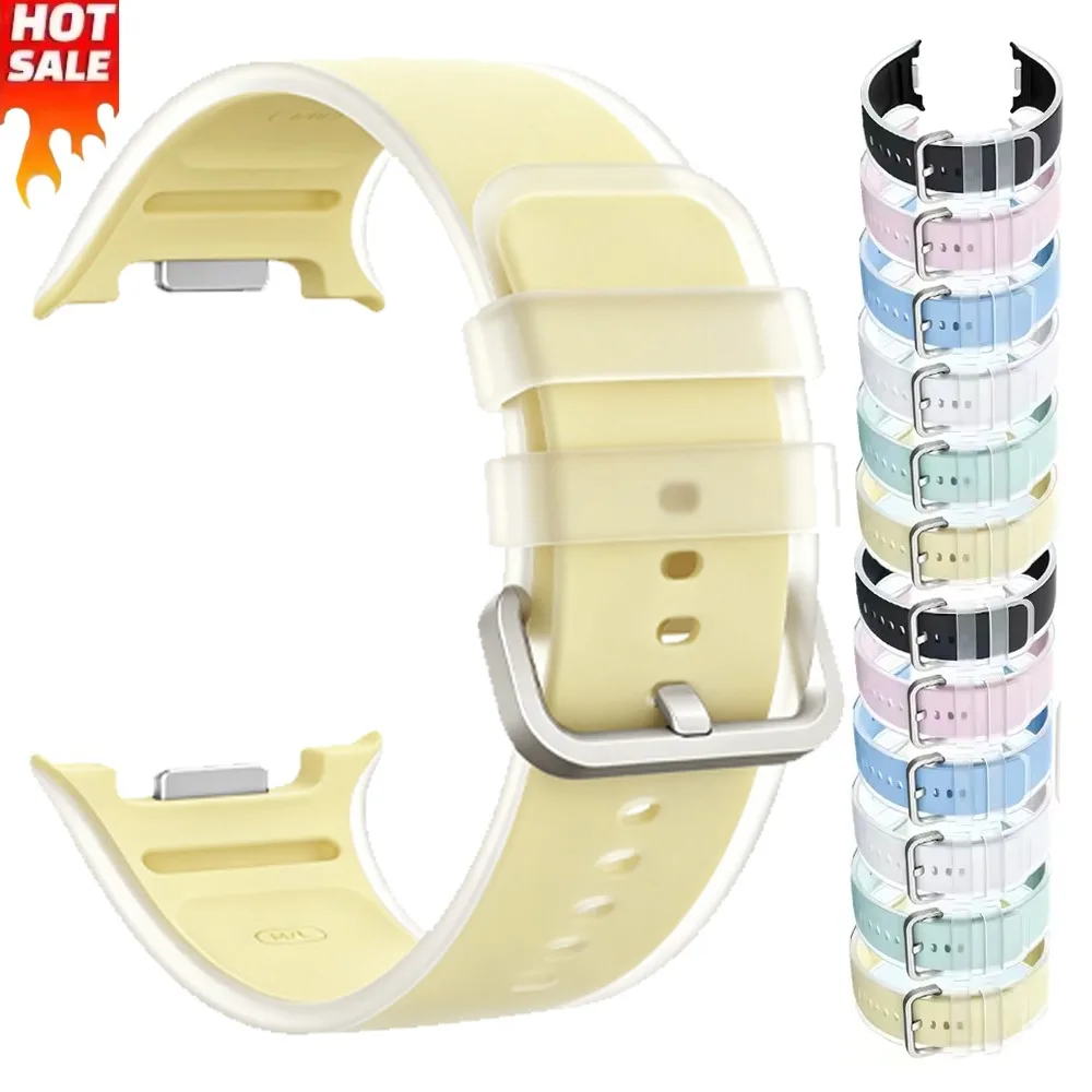 Offizielles Jelly Transparentes Silikonarmband für Samsung Galaxy Watch 9 8 40mm 44mm, Elegantes Uhrenarmband Galaxy Watch 8 Classic 46mm