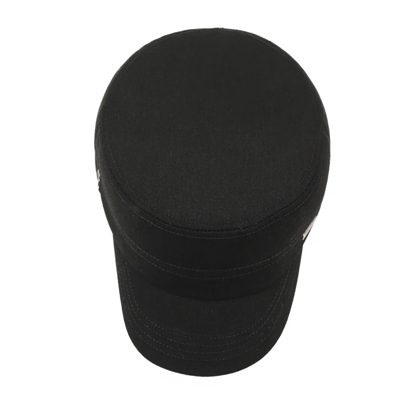 Iron Label SPORT Einfarbige Flat Top Cap – Frühlings- und Herbst-Outdoor-Casual-Sport-Sonnenhut mit bestickter Krempe – Detail 5